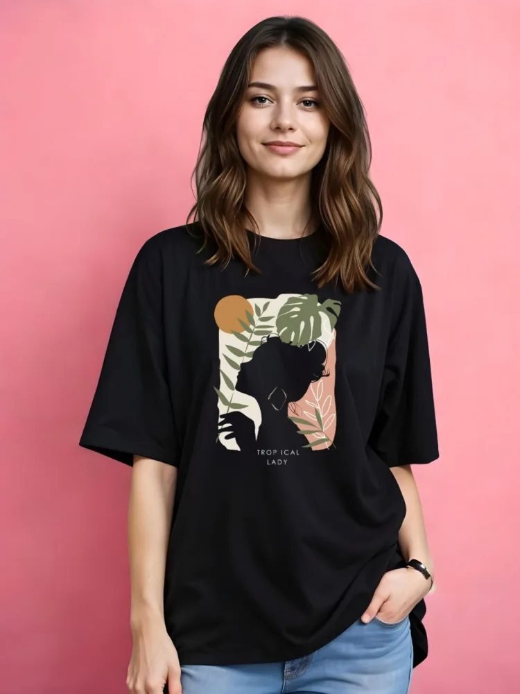 Camiseta Regular Fit Neo Line Negra — vista frontal