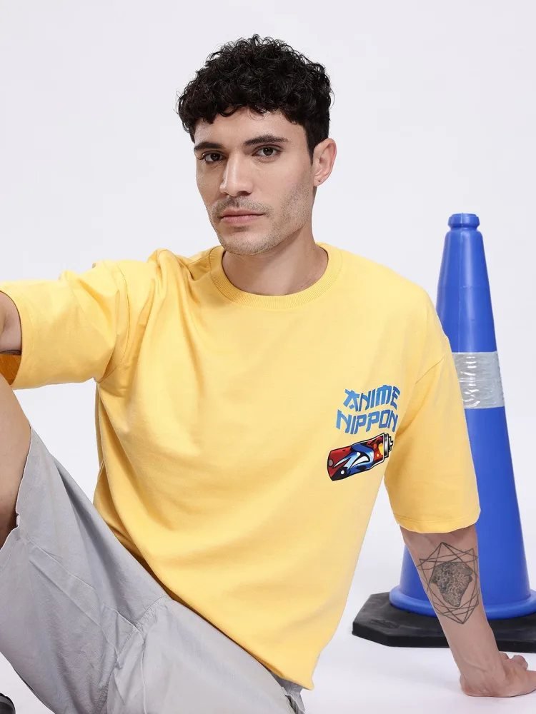 Camiseta Oversize Core Basics Amarilla — vista frontal