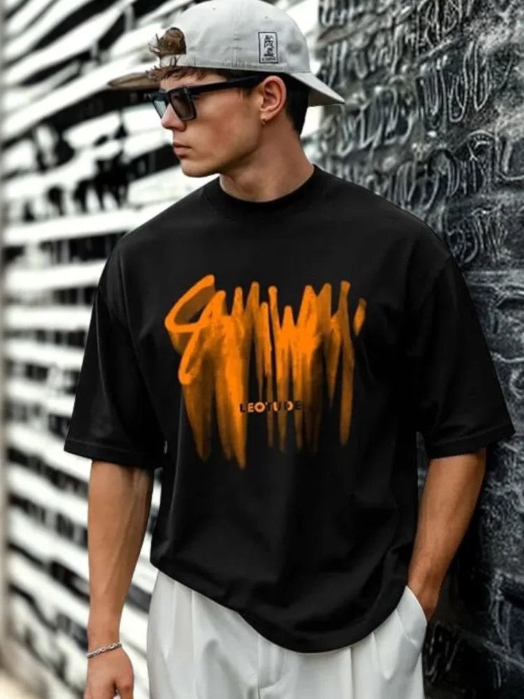Camiseta Oversize Urban Day Negra — vista frontal