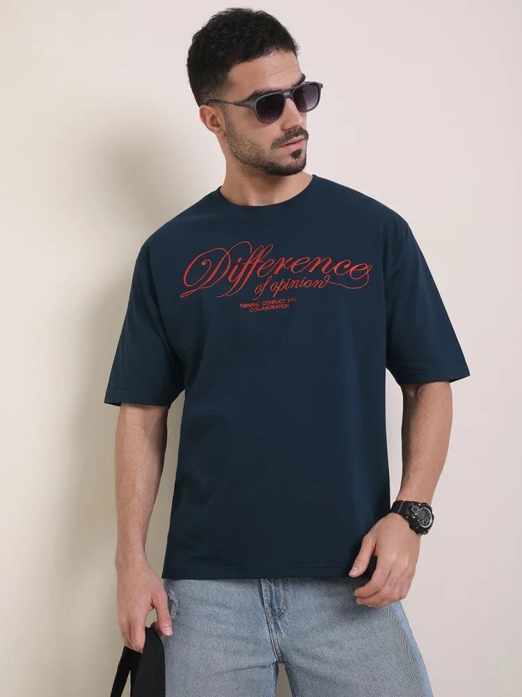 Camiseta Oversize Soft Era Azul Navy — vista frontal