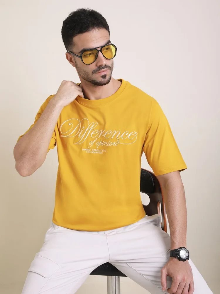 Camiseta Oversize Basic Co Amarilla — vista frontal
