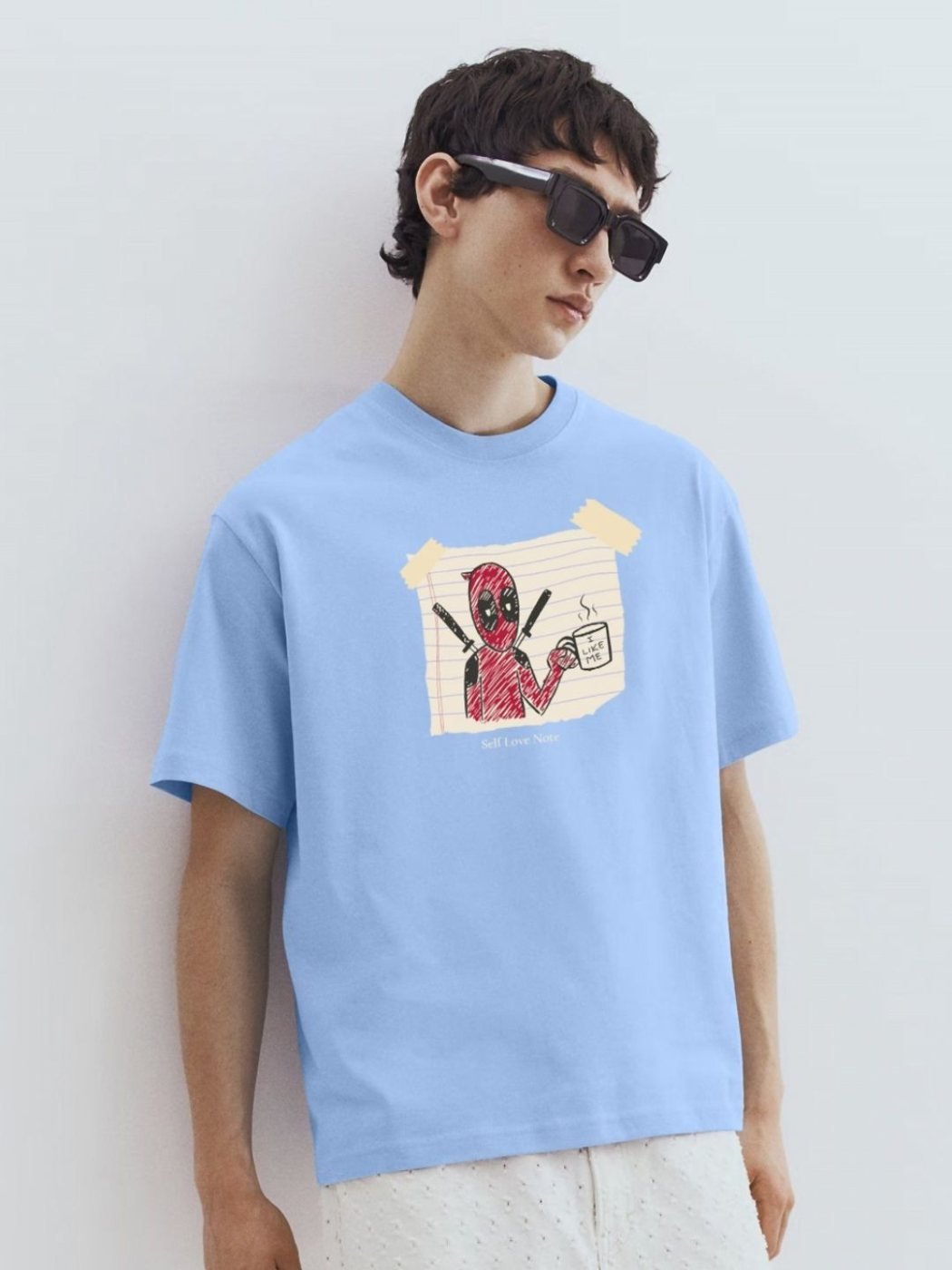 Camiseta Oversize Urban Basics Azul Rey — vista frontal