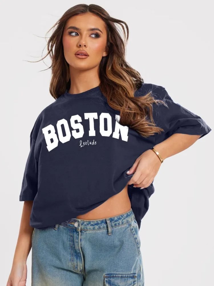 Camiseta Oversize Urban Era Azul Medio — vista frontal