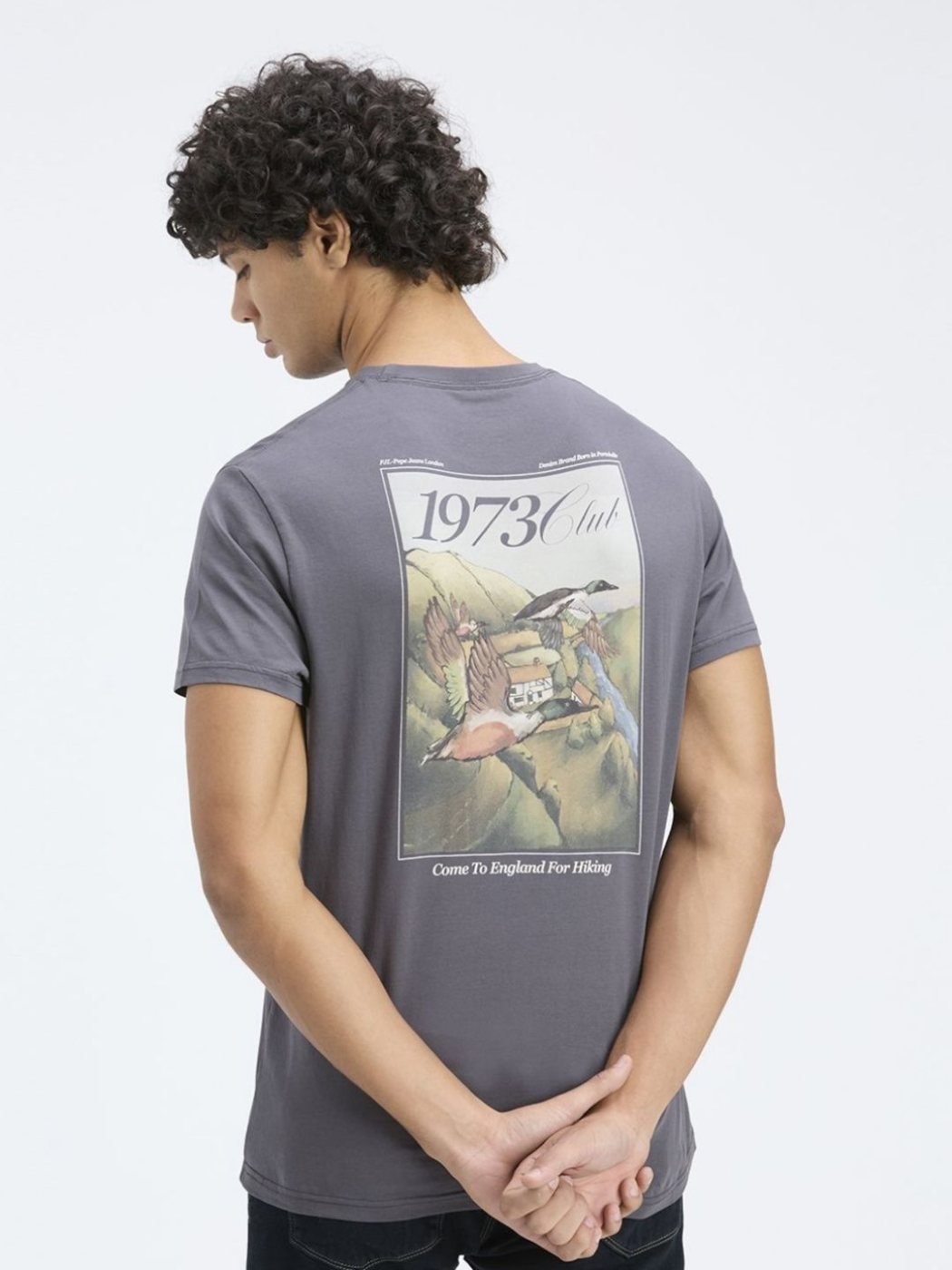 Camiseta Slim Fit Cuello Redondo Clean Cut Gris Jaspeado — vista frontal