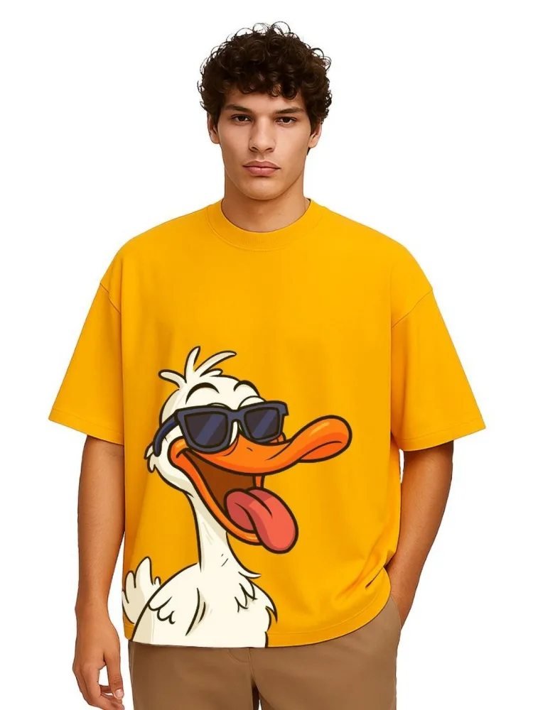 Camiseta Oversize Neo Line Amarilla — vista frontal