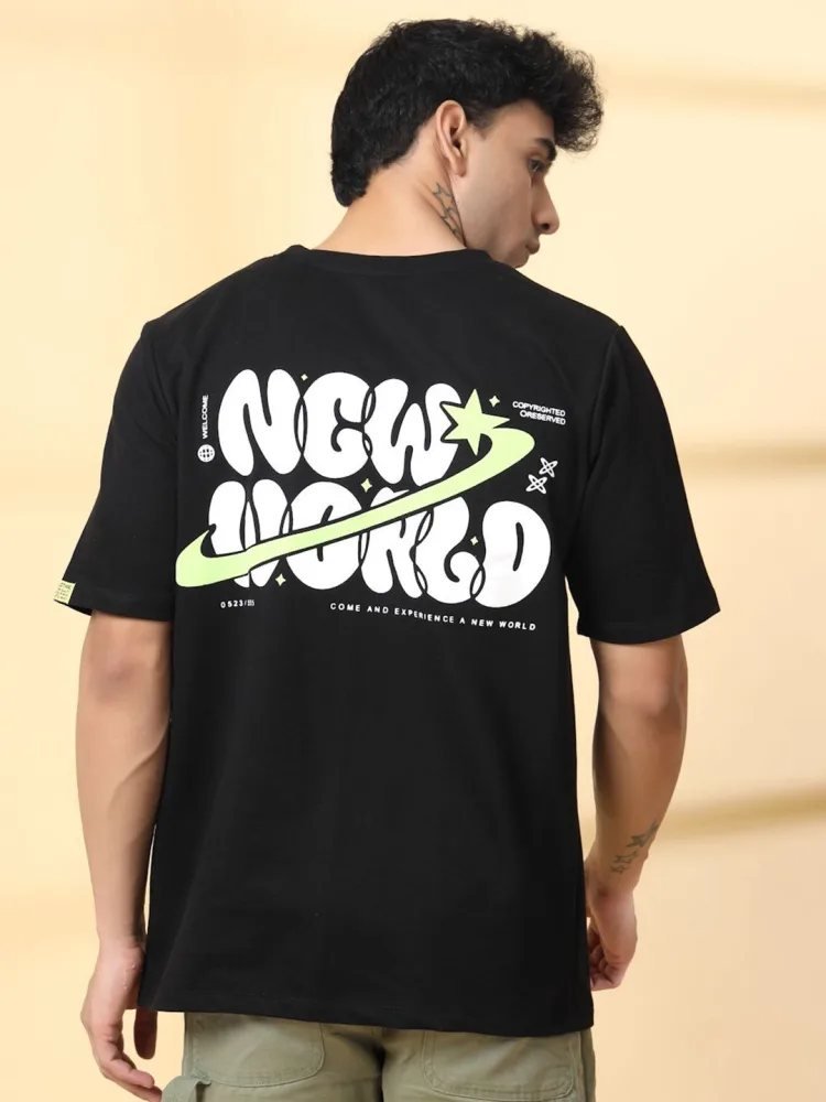Camiseta Oversize Soft Loft Negra — vista frontal