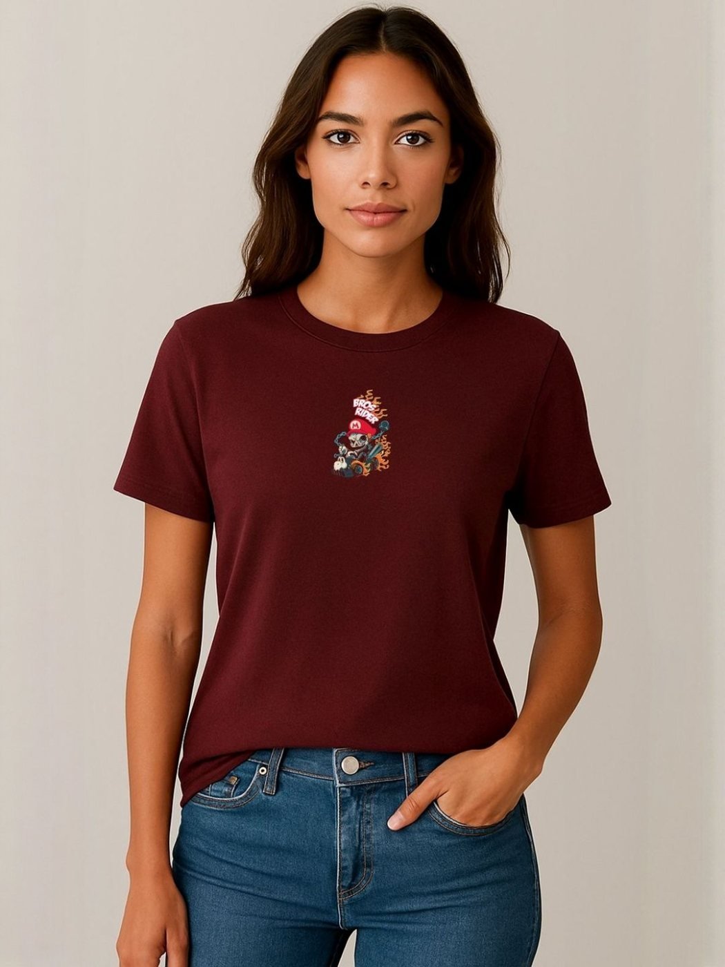 Camiseta Super Mario Regular Fit City Club Vinotinto — vista frontal