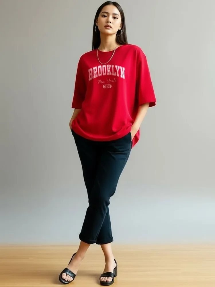 Camiseta Regular Fit True Line Roja — vista frontal