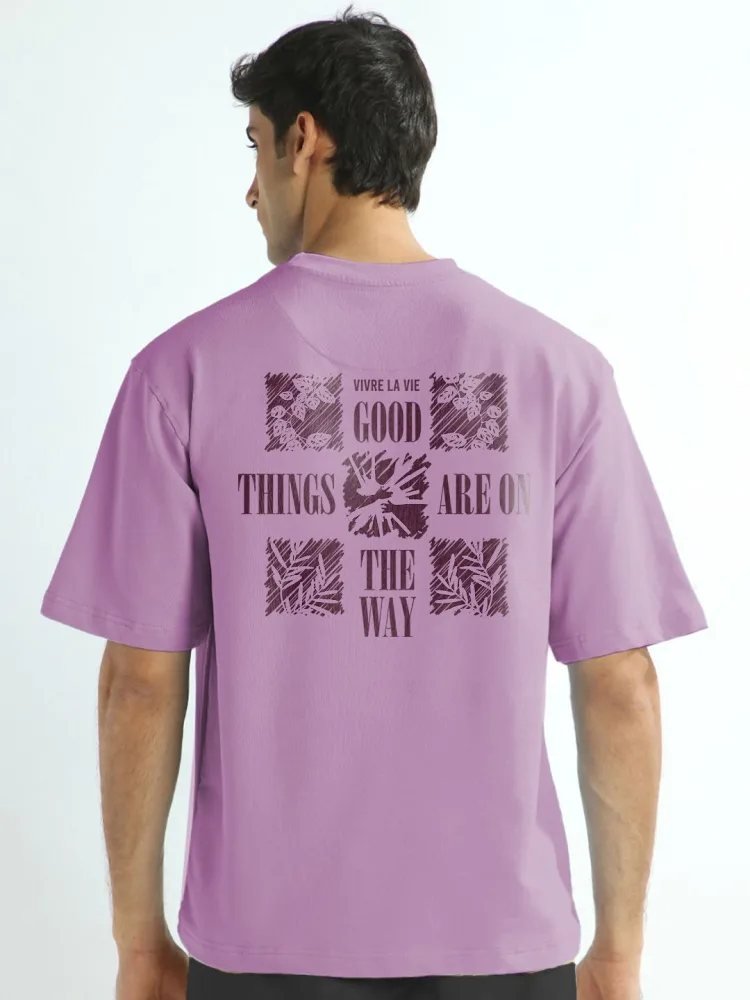 Camiseta Oversize Soft Wear Lila — vista frontal