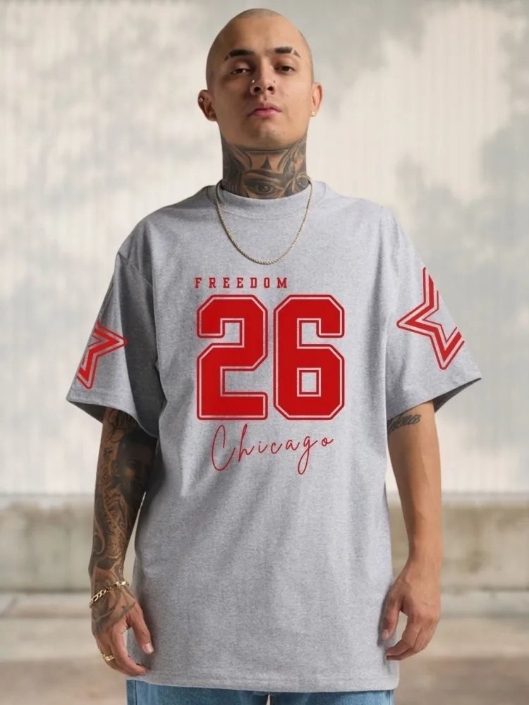 Camiseta Oversize Everyday Soft Gris Jaspeado — vista frontal