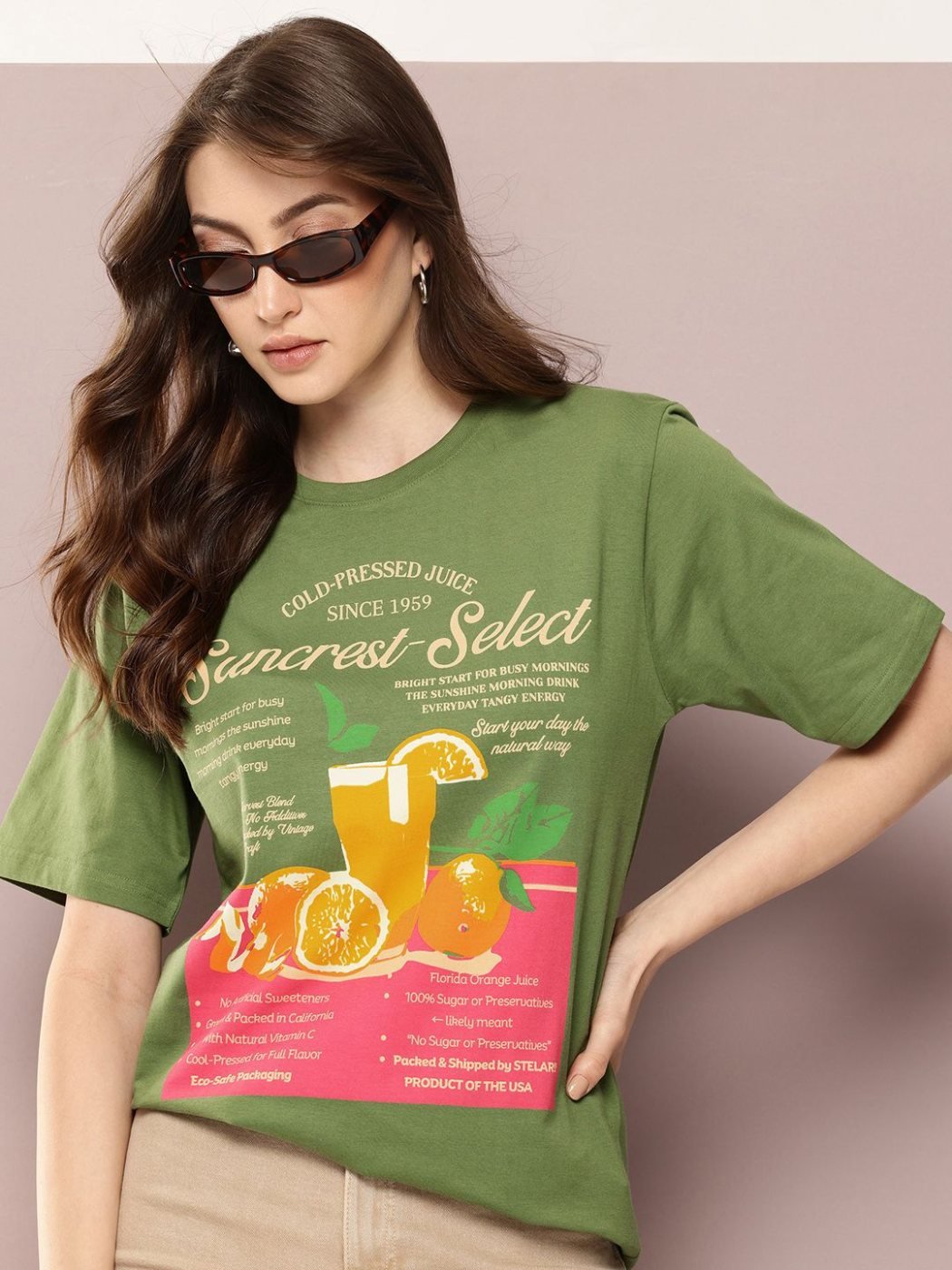 Camiseta Oversize Metro Line Verde Esmeralda — vista frontal