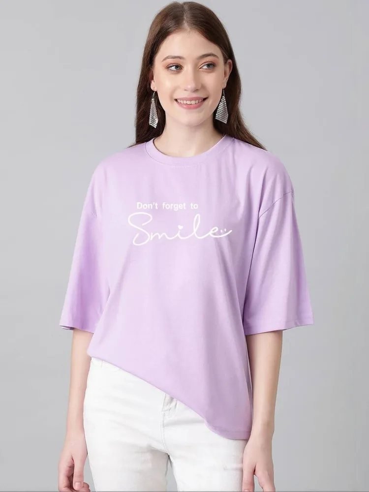 Camiseta Oversize Cotton Mill Lila — vista frontal