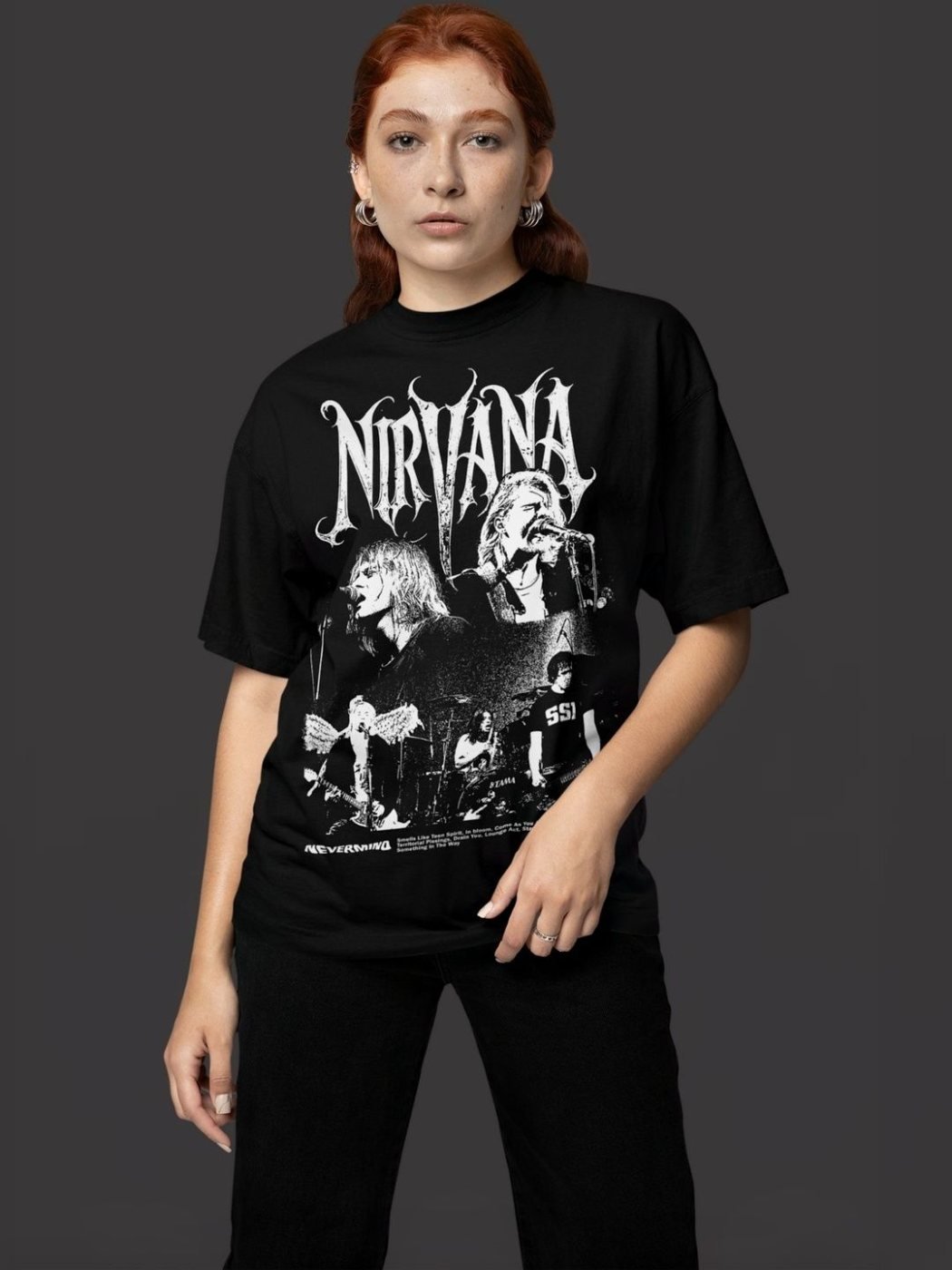Camiseta Oversize Glide Line Negra — vista frontal