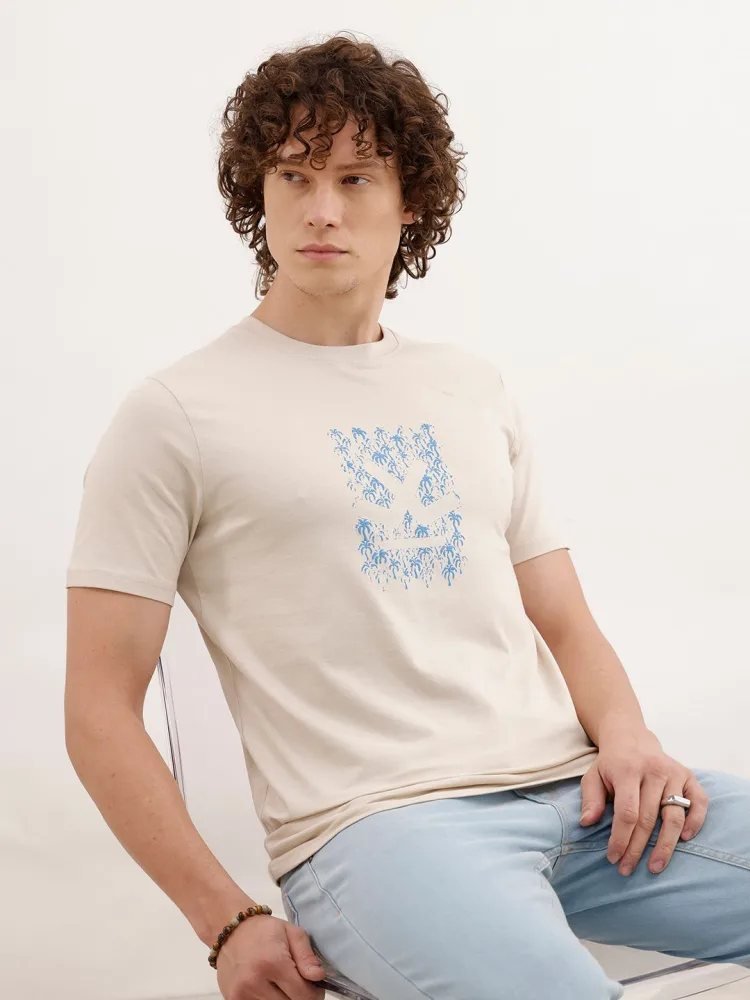 Camiseta Slim Fit Cuello Redondo Solid Club Nude — vista frontal