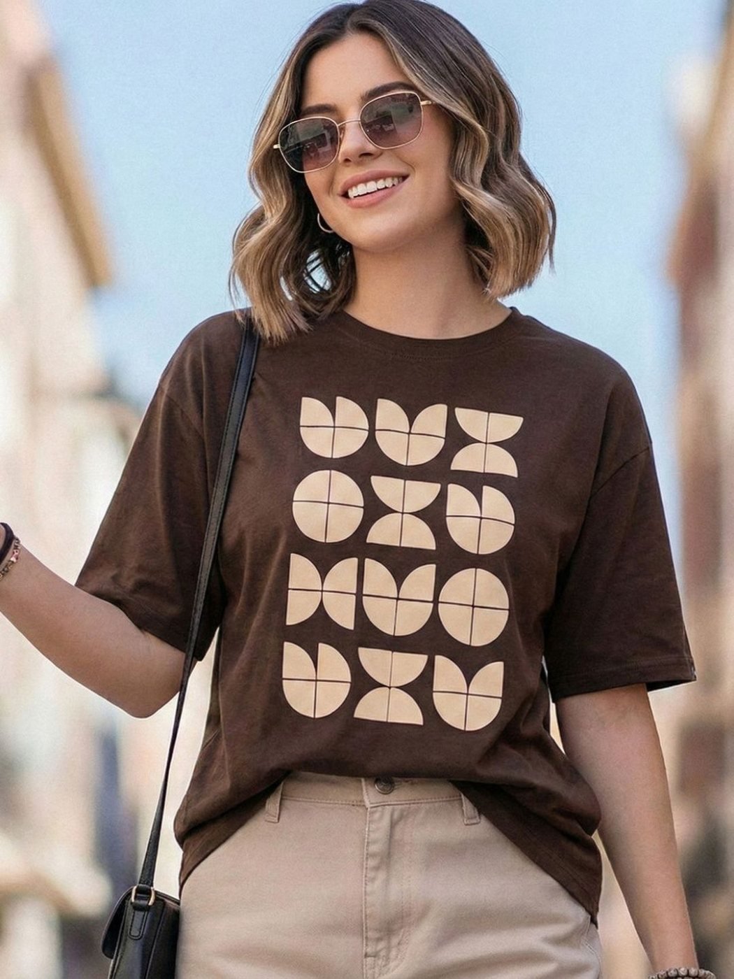 Camiseta Regular Fit Fresh Line Nude — vista frontal
