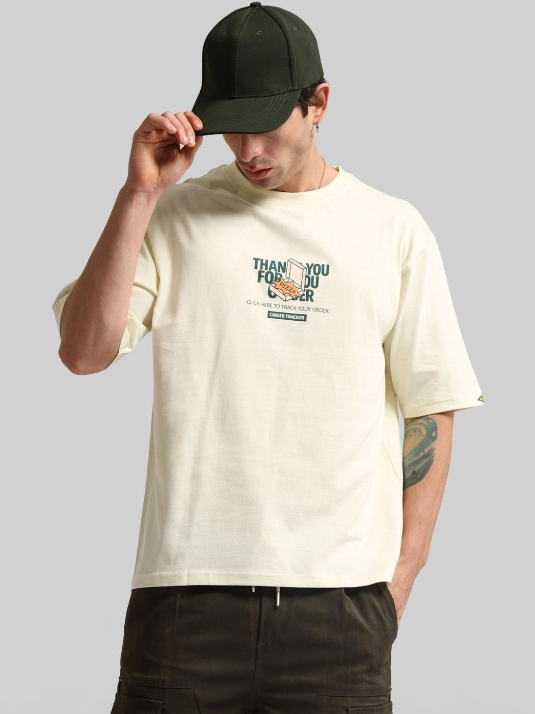 Camiseta Oversize Easy Living Vainilla — vista frontal