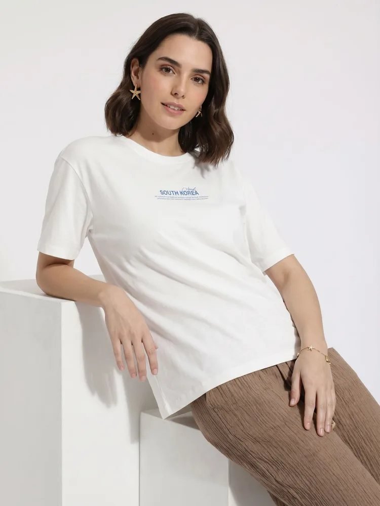 Camiseta Oversize Soft Yard Blanca — vista frontal