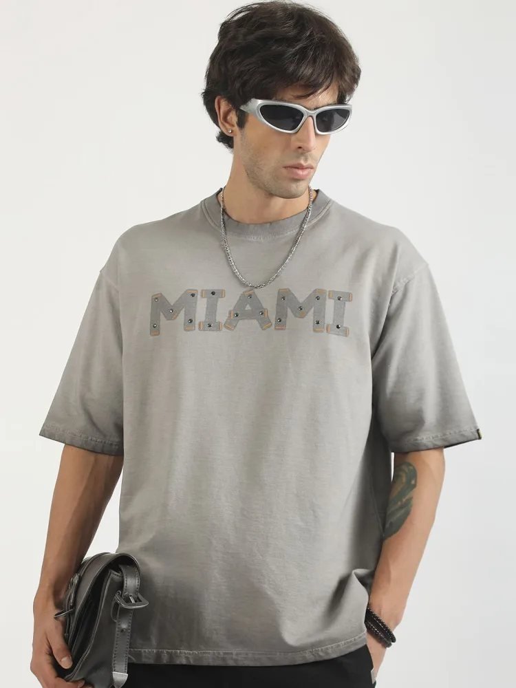 Camiseta Oversize Fresh Line Verde Militar — vista frontal