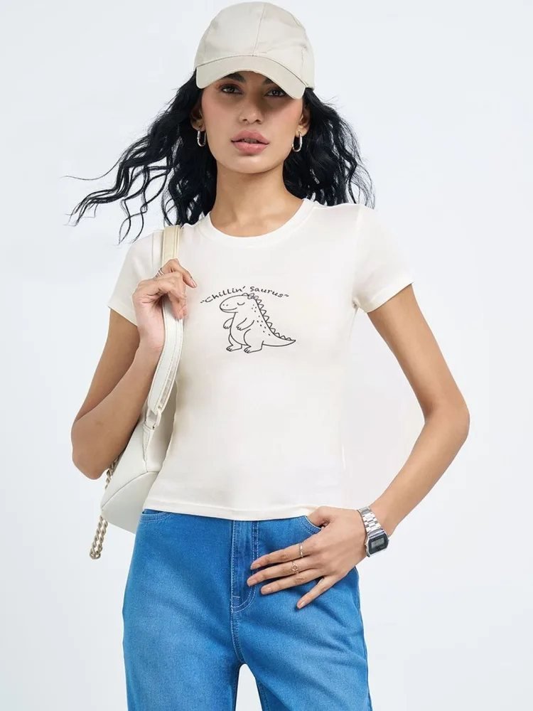 Camiseta Slim Fit Urban Basics Vainilla — vista frontal