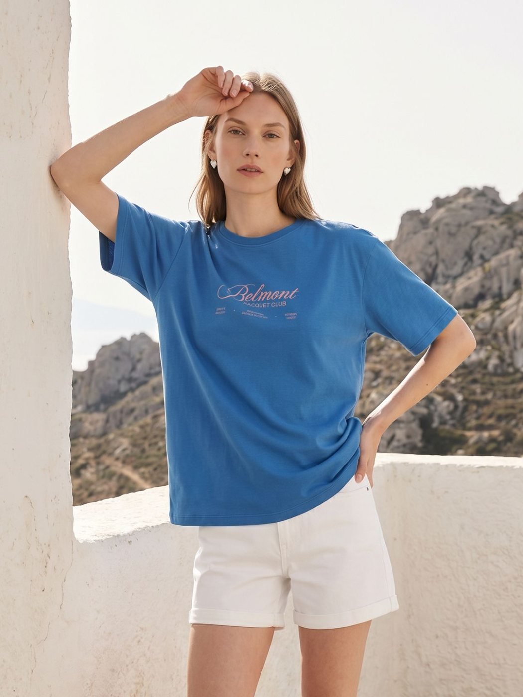Camiseta Regular Fit Soft Club Azul Medio — vista frontal