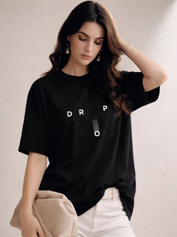 Camiseta Oversize Fresh Deck Negra — vista frontal