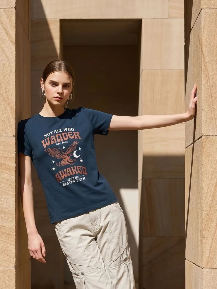 Camiseta Regular Fit Simple Form Azul Navy — vista frontal