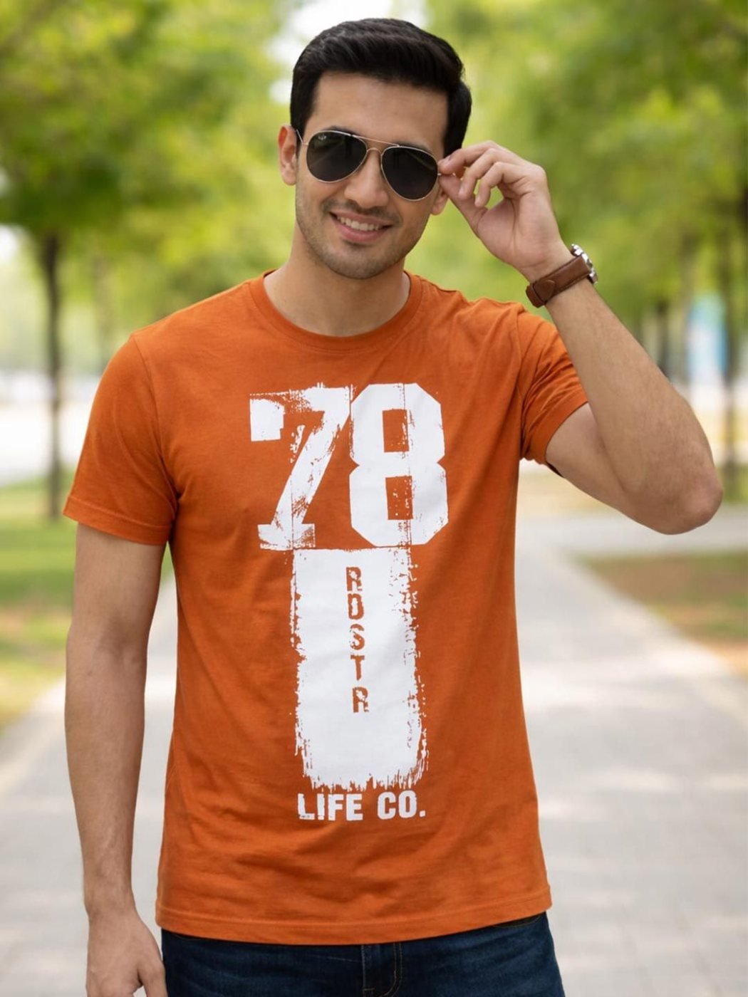 Camiseta Regular Fit City Tone Naranja — vista frontal