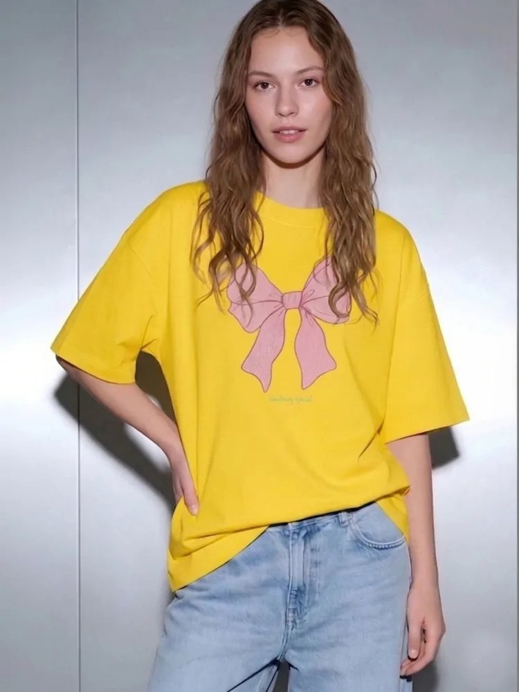 Camiseta Oversize Urban Day Amarilla — vista frontal