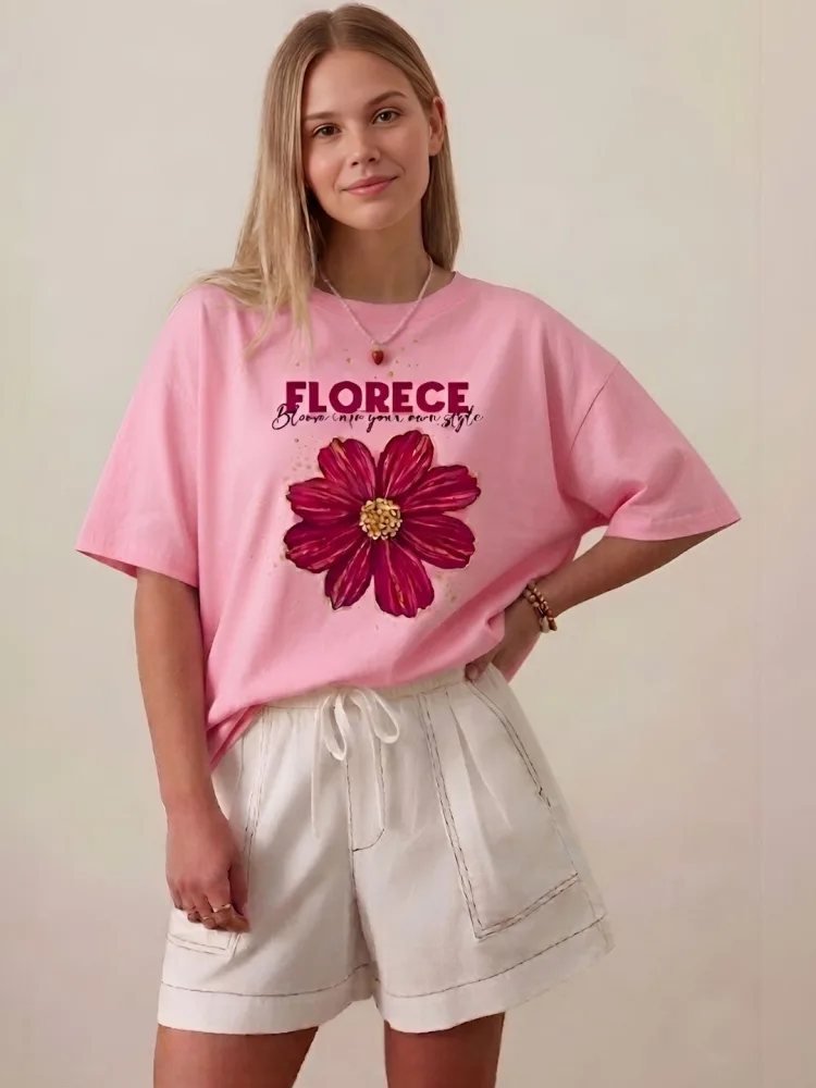 Camiseta Oversize Neo Line Rosa Amaranto — vista frontal