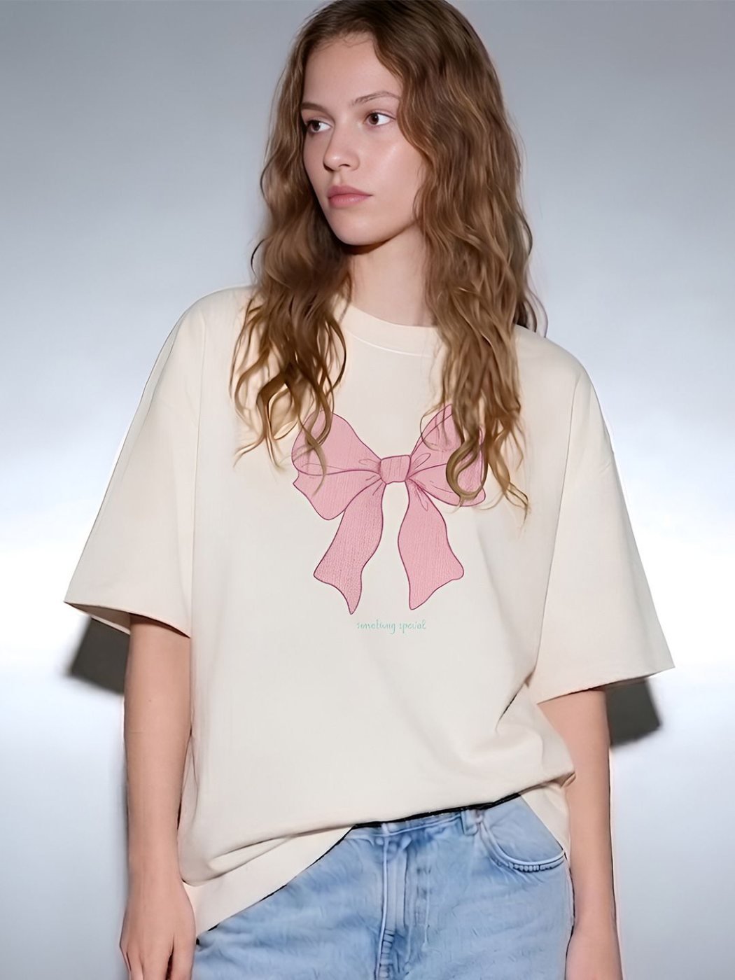 Camiseta Oversize Pure Form Vainilla — vista frontal