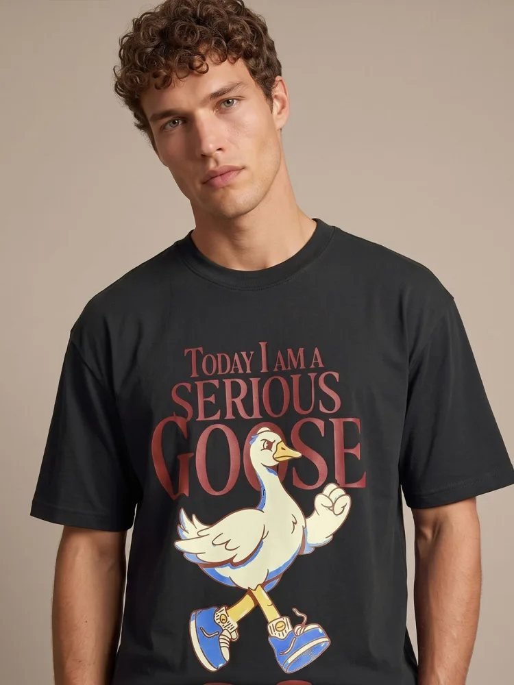 Camiseta Oversize Core Co Gris Jaspeado — vista frontal