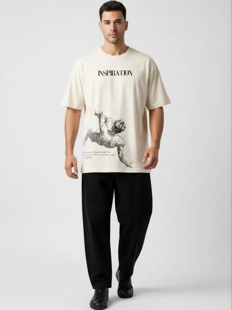 Camiseta Oversize Everyday Soft Vainilla — vista frontal
