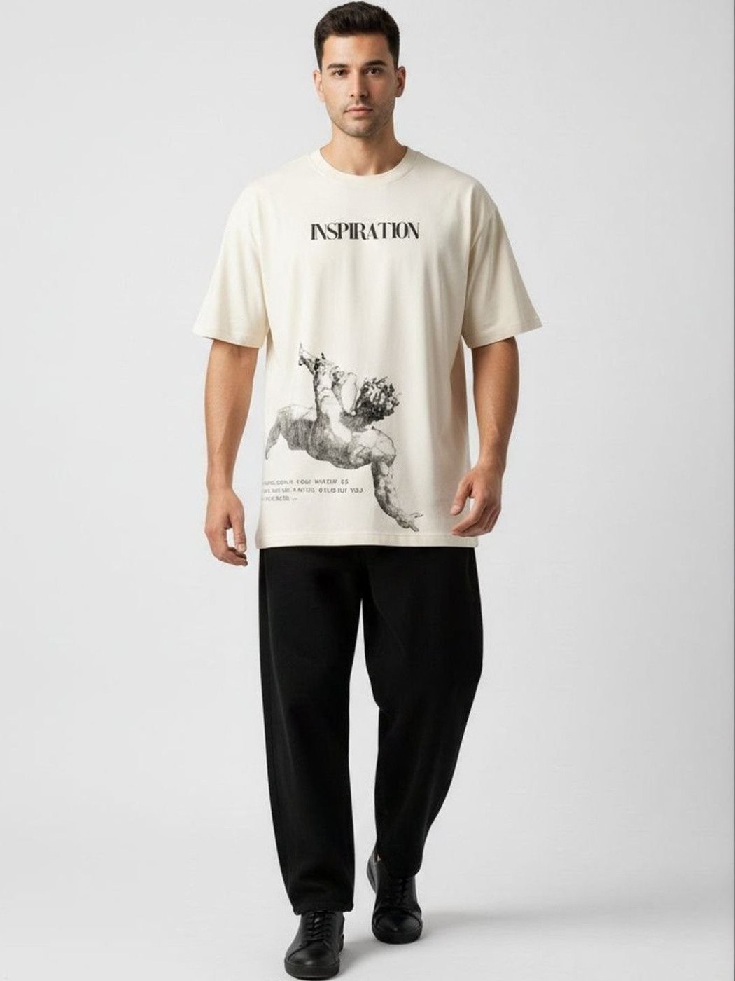 Camiseta Oversize Fresh Line Vainilla — vista frontal