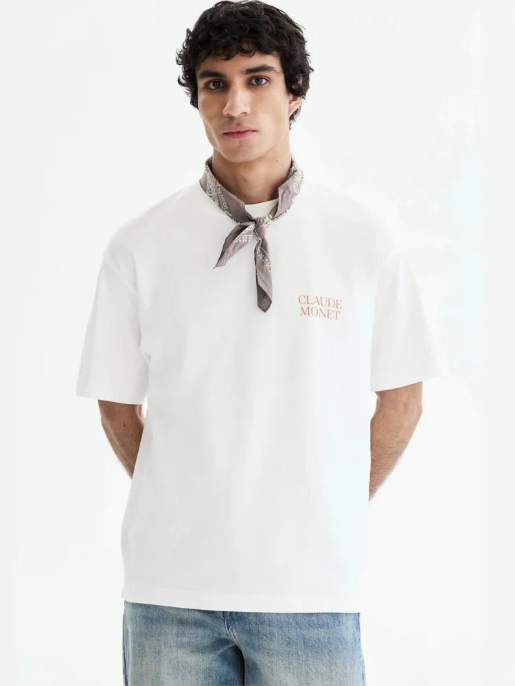 Camiseta Oversize Modern House Blanca — vista frontal