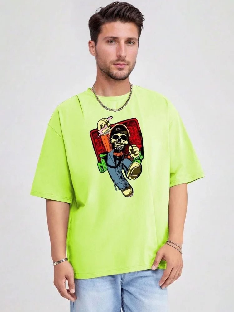 Camiseta Oversize Simple Form Verde Cali — vista frontal