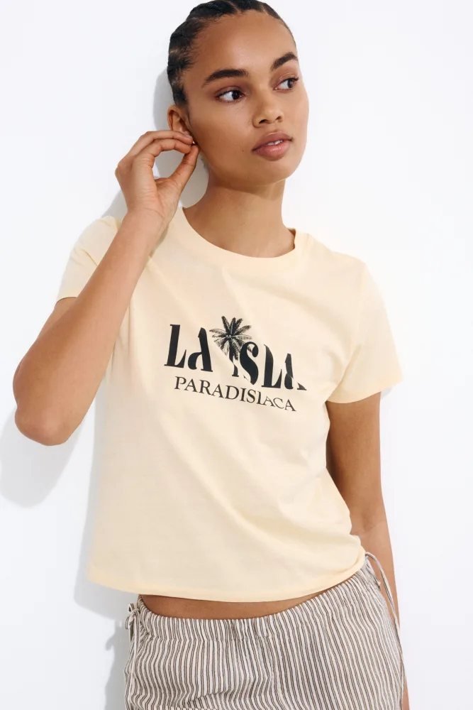 Camiseta Regular Fit Fresh Line Amarilla — vista frontal