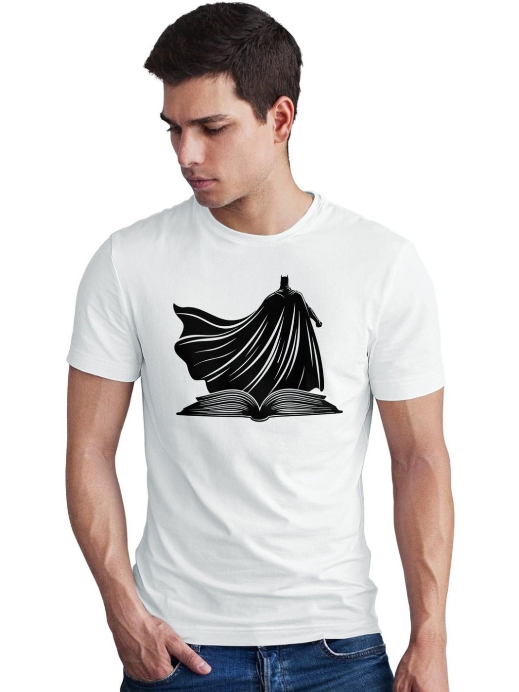 Camiseta Batman Regular Fit City Mill Blanca — vista frontal