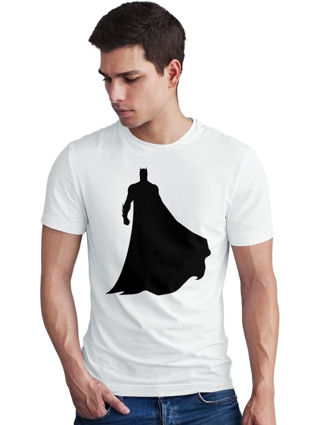 Camiseta Batman Regular Fit Cosmos Co Blanca — vista frontal