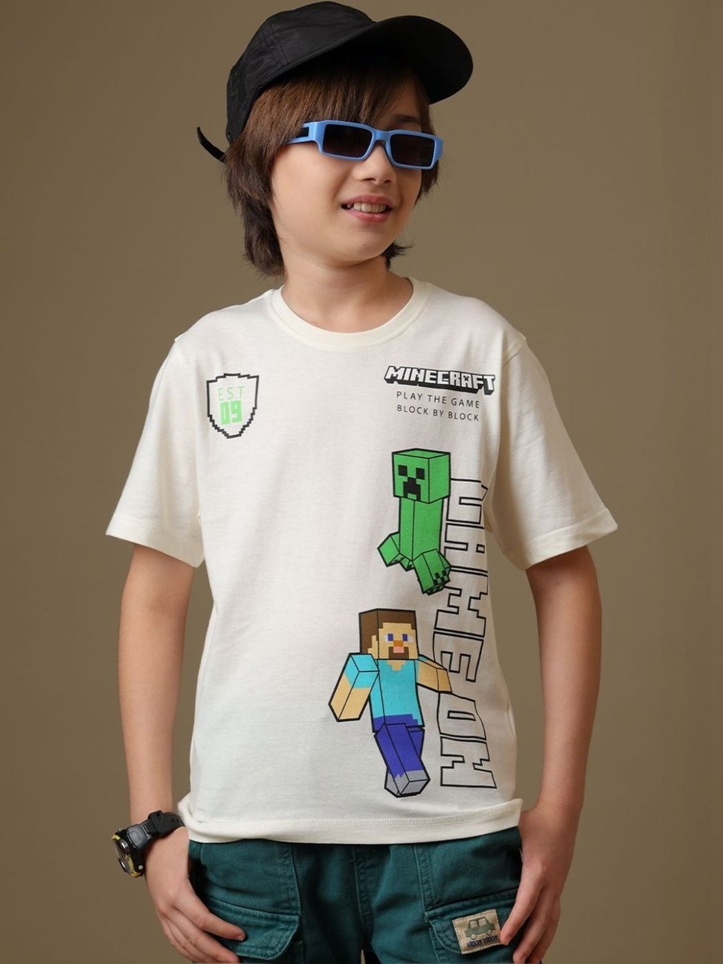 Camiseta Niño Minecraft Kid Club Blanco — vista frontal