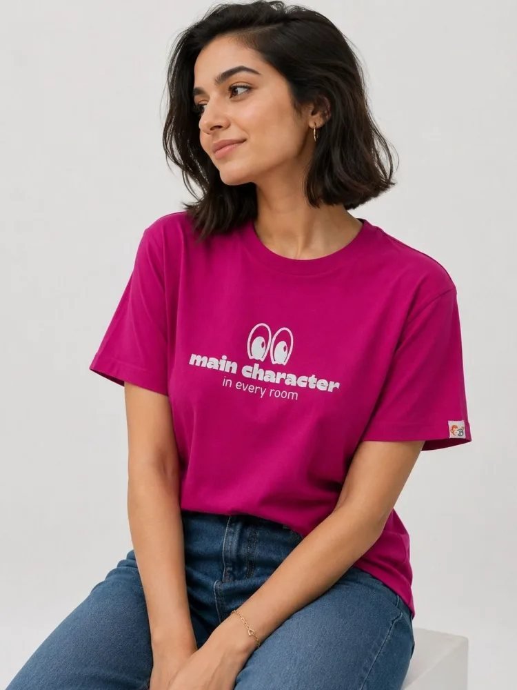 Camiseta Regular Fit Modern Club Rosa Amaranto — vista frontal