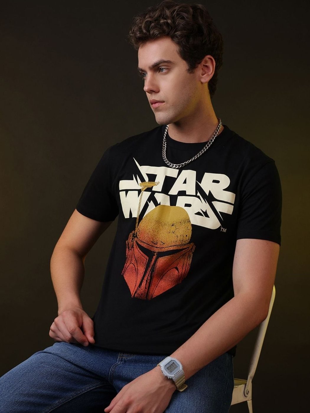 Camiseta Star Wars Regular Fit Daily Line Negra — vista frontal