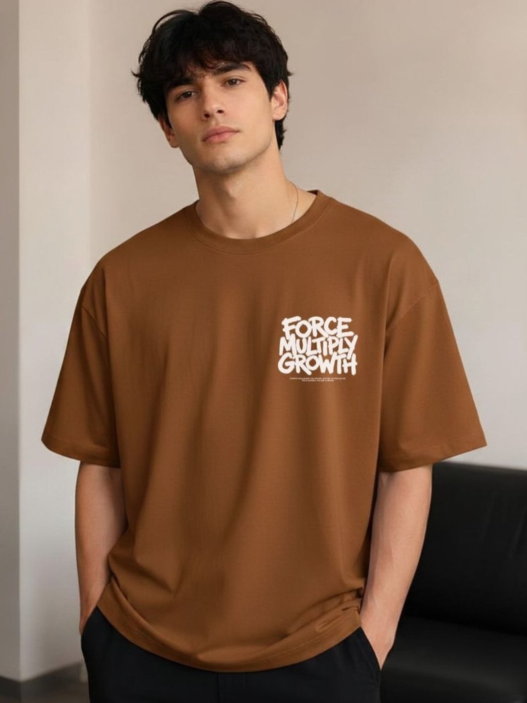Camiseta Oversize Soft Craft Nude — vista frontal