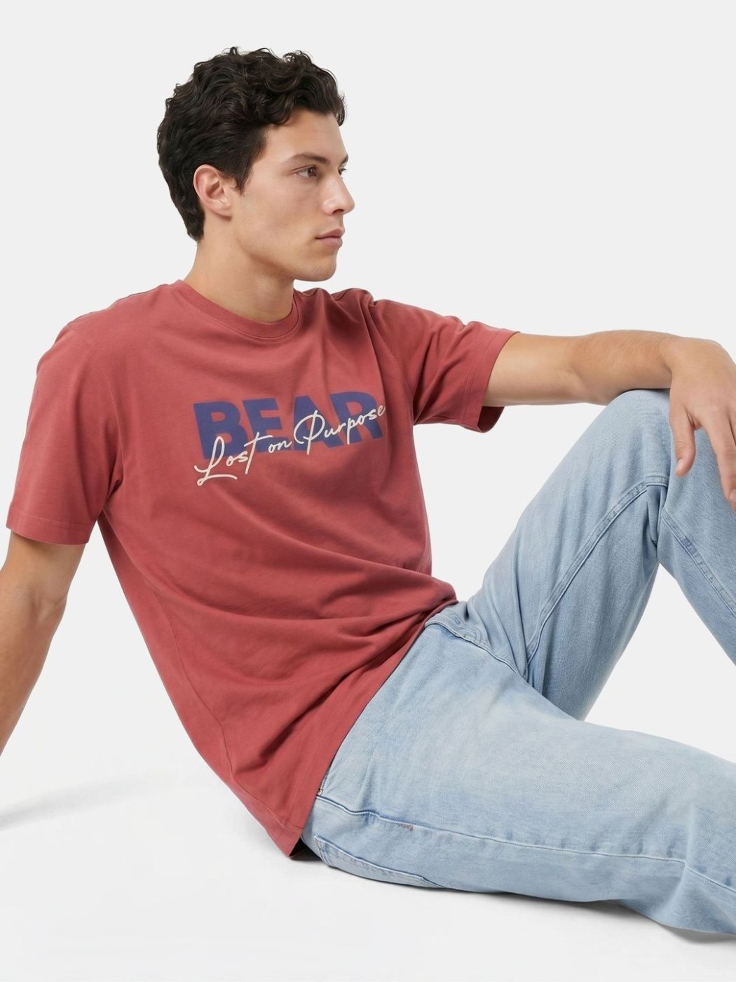 Camiseta Regular Fit Urban Basics Rosa Amaranto — vista frontal