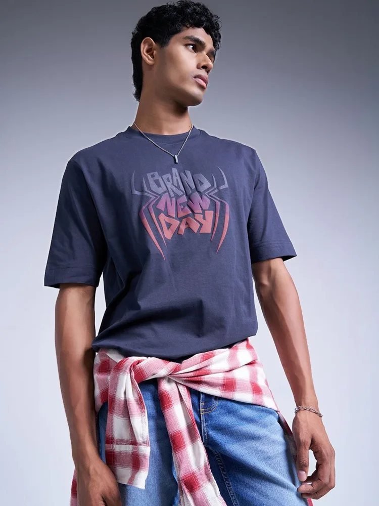 Camiseta Regular Fit Urban Craft Azul Navy — vista frontal
