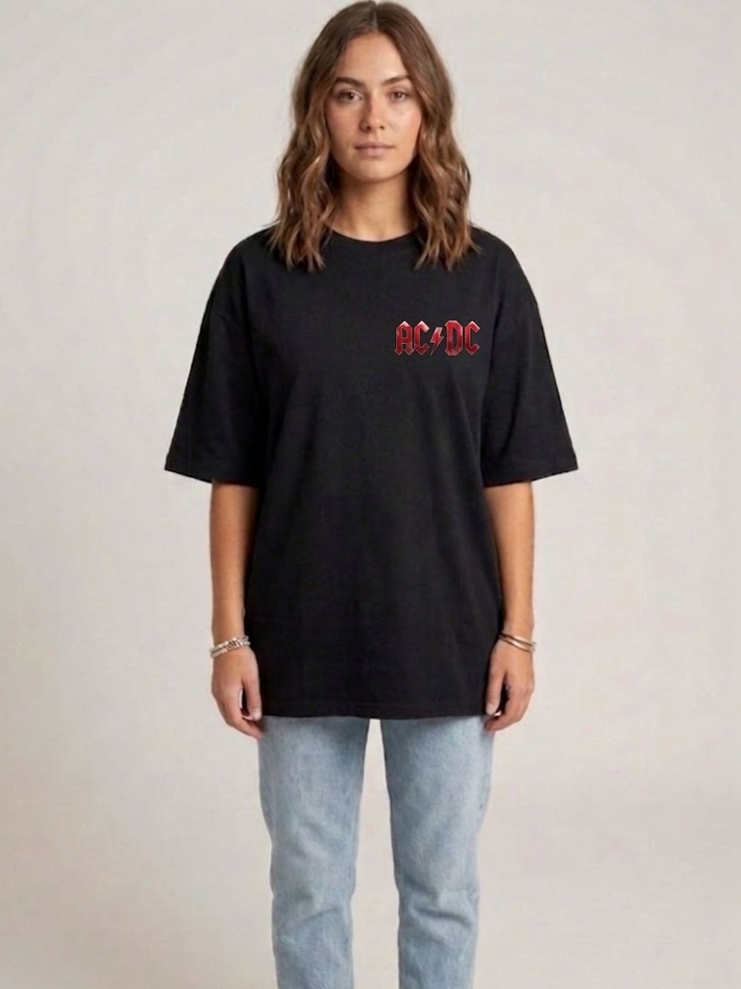 Camiseta Boxy Fit Plain House Negra — vista frontal