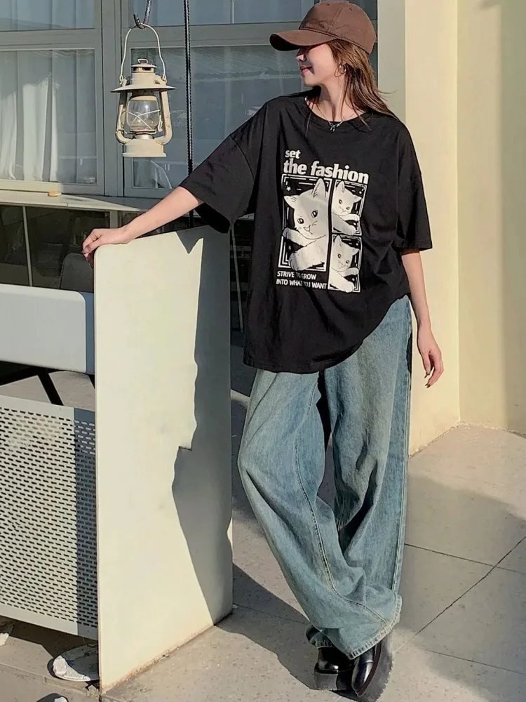 Camiseta Oversize Flux Co Negra — vista frontal