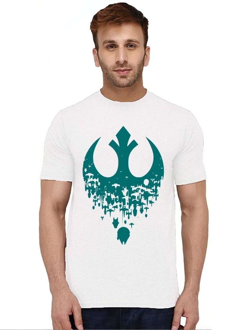 Camiseta Star Wars Regular Fit Soft Touch Blanca — vista frontal