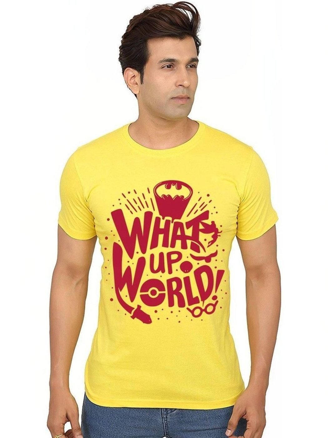 Camiseta Batman Regular Fit Casual Club Amarilla — vista frontal