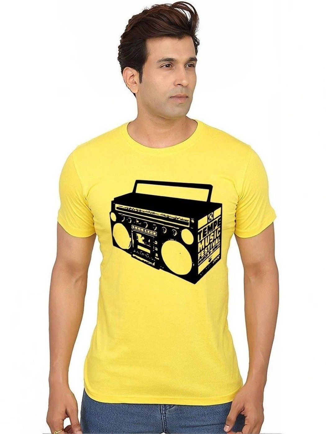 Camiseta Regular Fit True Line Amarilla — vista frontal