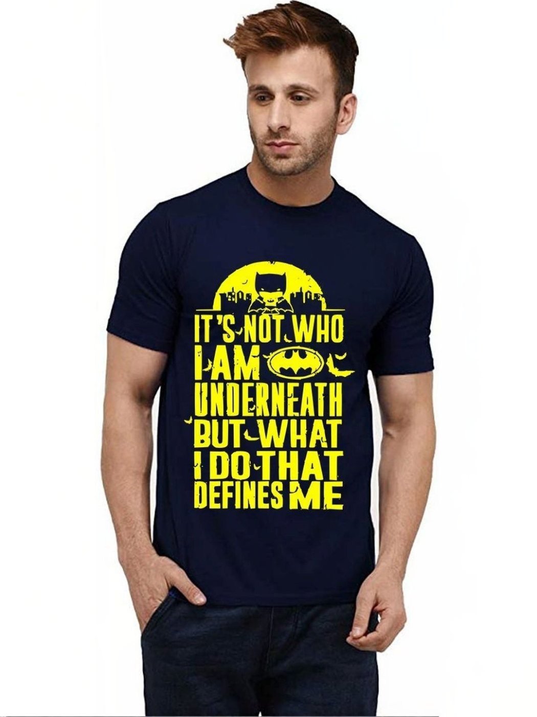 Camiseta Batman Regular Fit Urban Basics Azul Navy — vista frontal
